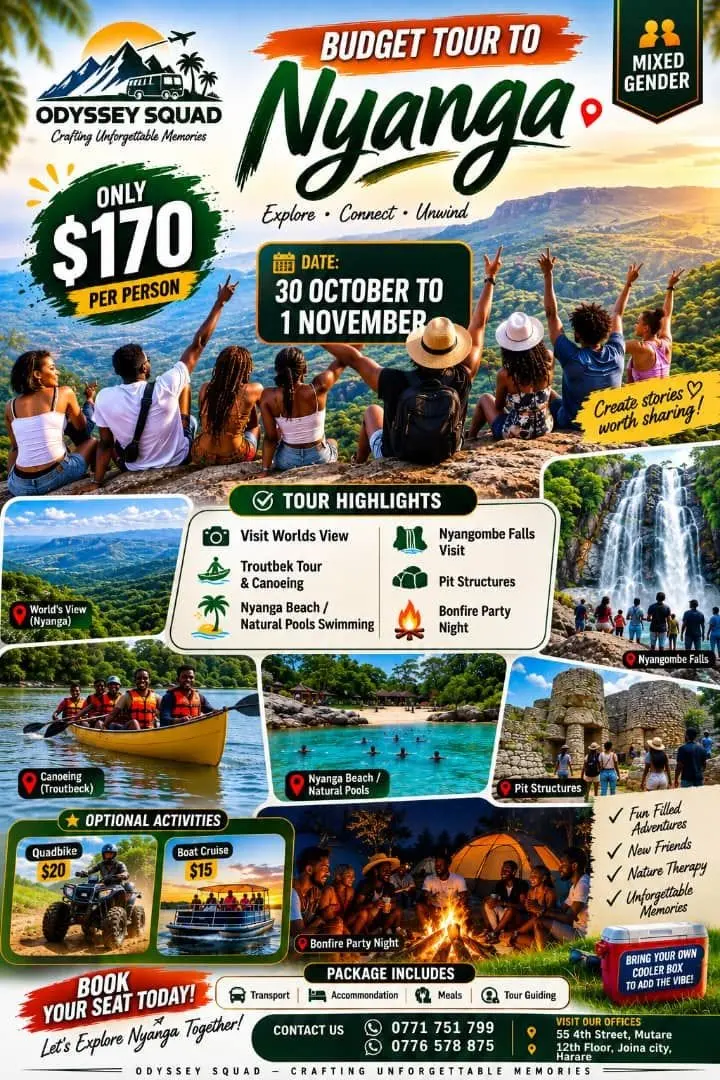 Flyer for Odyssey Squad budget tour to Nyanga from Odyssey Squad