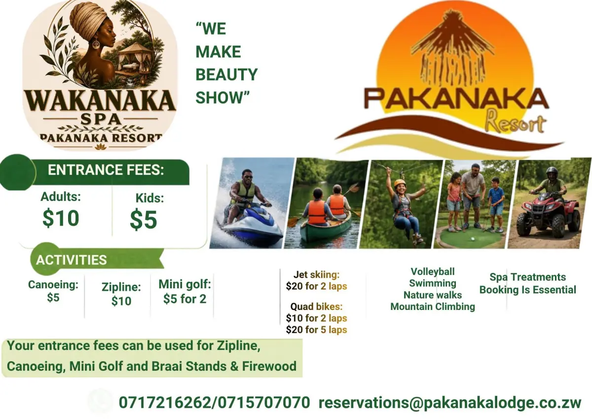 Flyer for Day visit rates at Pakanaka Resort from Pakanaka Resort