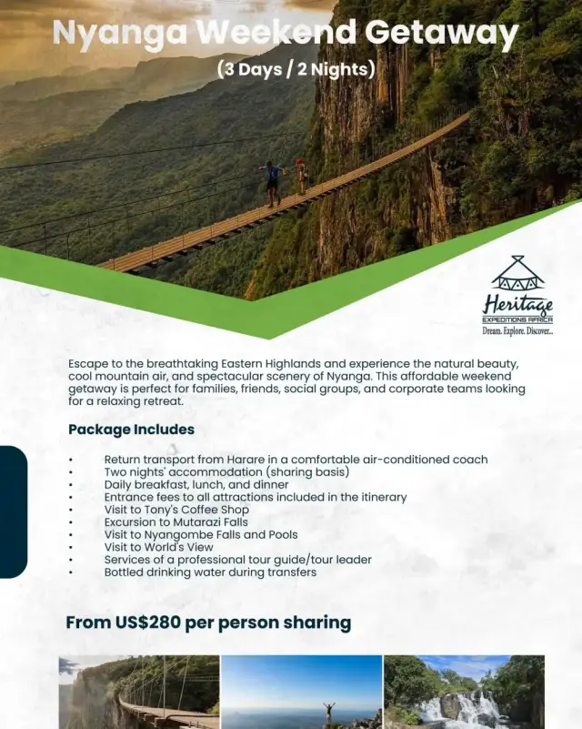 Flyer for Eastern Highlands heritage escape