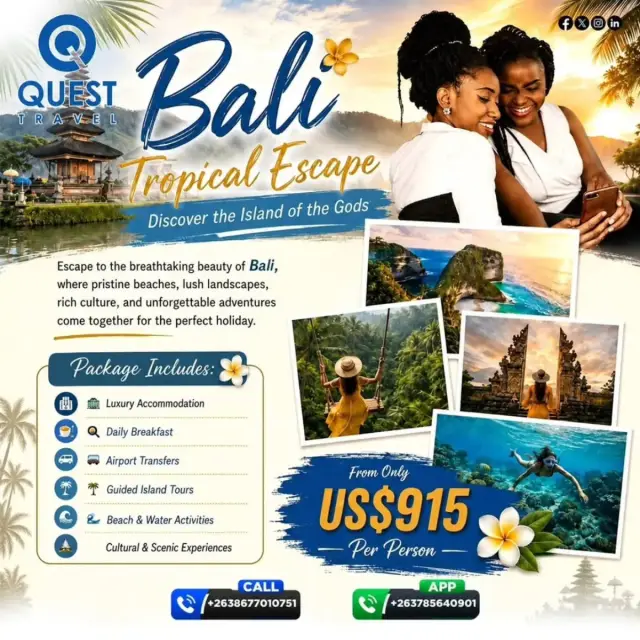 Flyer for Quest Travel Bali Tropical Escape