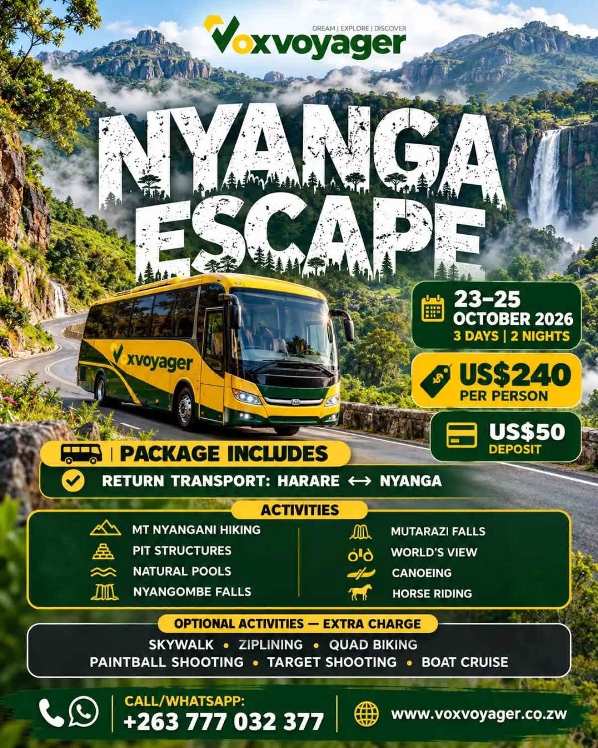 Flyer for VoxVoyager Nyanga Escape from VoxVoyager